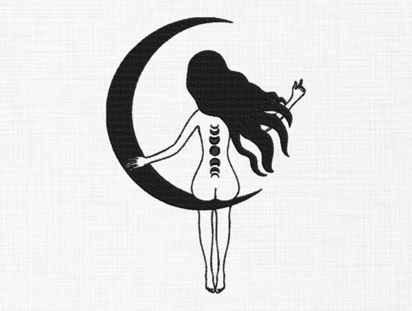 Crescent Embroidery Design - 5 Sizes