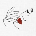 Women face Embroidery Design - 4 Sizes