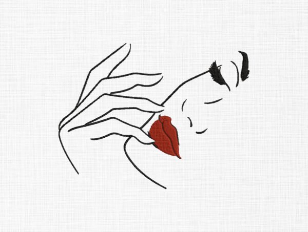 Women face Embroidery Design - 4 Sizes
