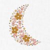 Floral Moon Embroidery Design - 5 Sizes