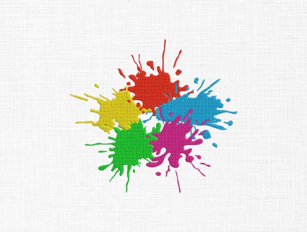 Paint Splatter Embroidery Design - 5 Sizes