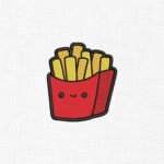 Cute Fries Embroidery Design - 5 Sizes