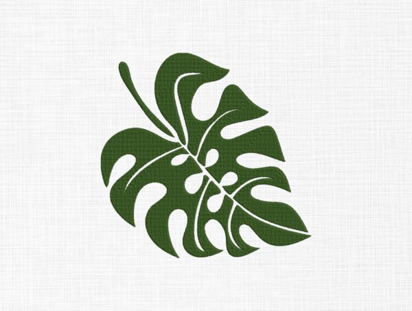 Monstera Leaf Embroidery Design - 5 Sizes