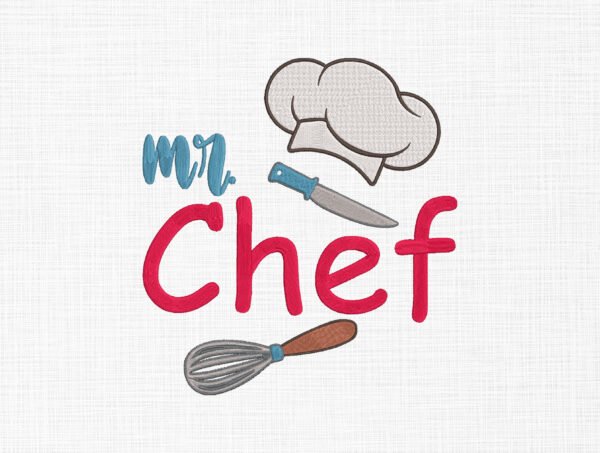 Mr. chef Embroidery Design - 5 Sizes