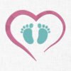 Baby Feet in Heart Embroidery Design - 6 Sizes