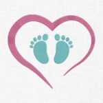 Baby Feet in Heart Embroidery Design - 6 Sizes