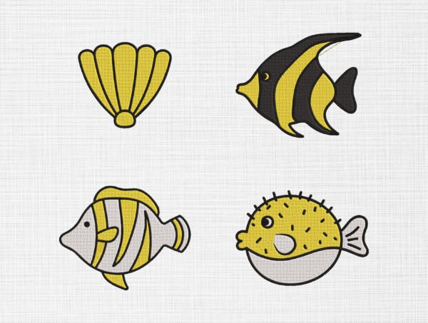 Fish Bundle Embroidery Design - 5 Sizes