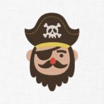 Pirate Embroidery Design - 5 Sizes