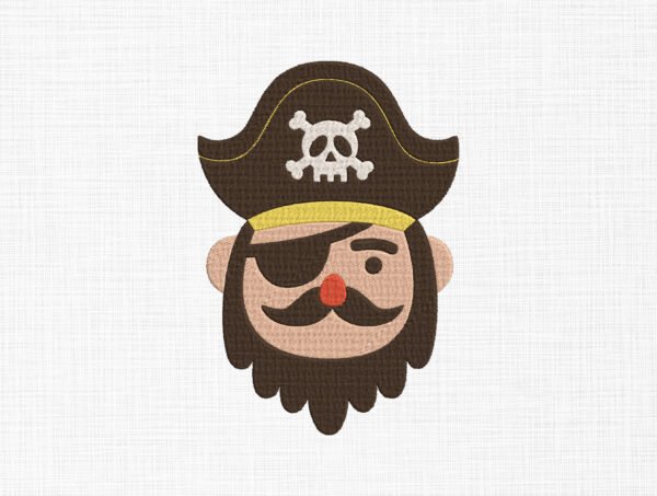 Pirate Embroidery Design - 5 Sizes