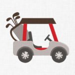 Golf Cart Embroidery Design - 5 Sizes