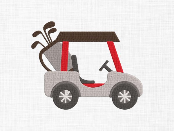 Golf Cart Embroidery Design - 5 Sizes