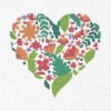 Floral Heart Embroidery Design - 5 Sizes