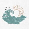 Ocean waves Embroidery Design - 5 Sizes