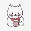 Cute Cat Embroidery Design - 5 Sizes