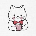 Cute Cat Embroidery Design - 5 Sizes