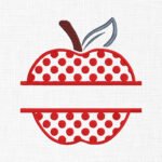 Apple Monogram Embroidery Design - 5 Sizes