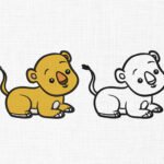 Baby Lion Embroidery Design - 5 Sizes