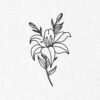Flower Line art Embroidery Design - 5 Sizes