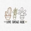Love Grows Here Cactus Embroidery Design - Sizes