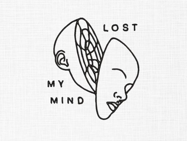 Lost My Mind Face Embroidery Design - 5 Sizes