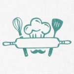 Cutlery Monogram Embroidery Design - 5 Sizes