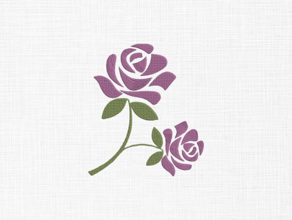 Purple Flower Embroidery Design - 5 Sizes