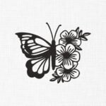 Floral Butterfly Embroidery Design - 5 Sizes