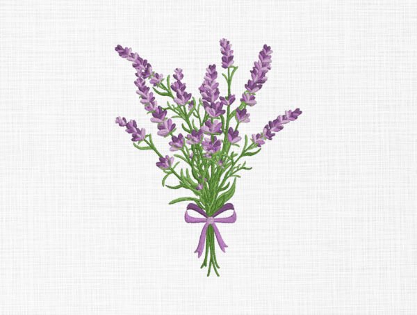Lavender flowers Bouquet Embroidery Design - 5 Sizes