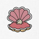 Pearl In Shell Embroidery Design - 5 Sizes