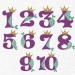 Mermaid Counting Numbers Embroidery Design - 5 Sizes