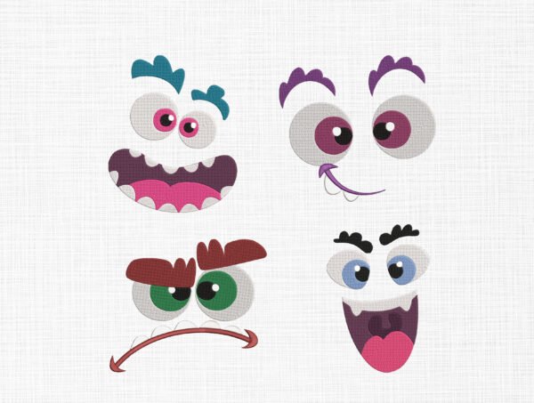 Funny Faces Bundle Embroidery Design - 5 Sizes