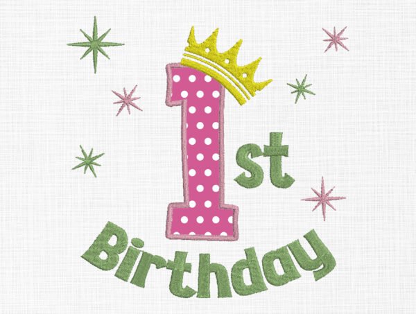 My 1st Birthday Embroidery Design- 5 Sizes