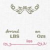 Baby Birth Announcement Template Embroidery - 4 Sizes - Image 3