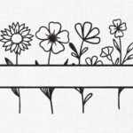 Flowers Monogram Embroidery Design - 5 Sizes