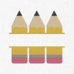 Pencil Monogram Embroidery Design - 5 Sizes