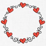 Heart Monogram Embroidery Design - 5 Sizes