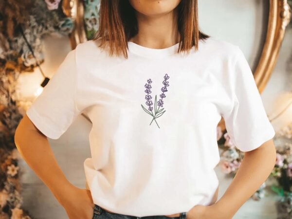 Lavender Flower Embroidery Design - 5 Sizes - Image 2