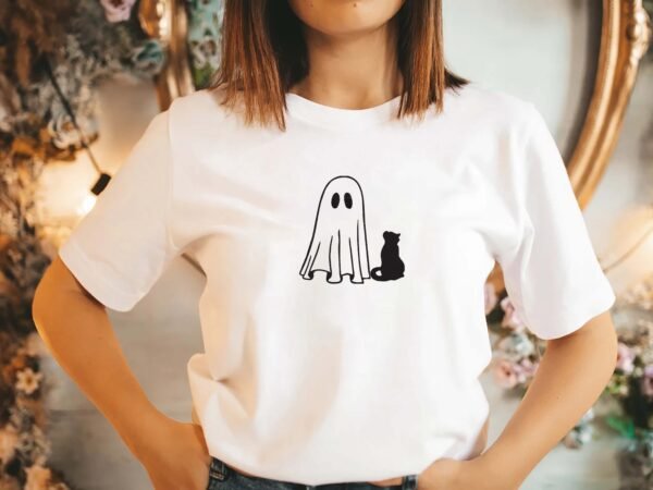Ghost With Cats Embroidery Design - 5 Sizes - Image 2