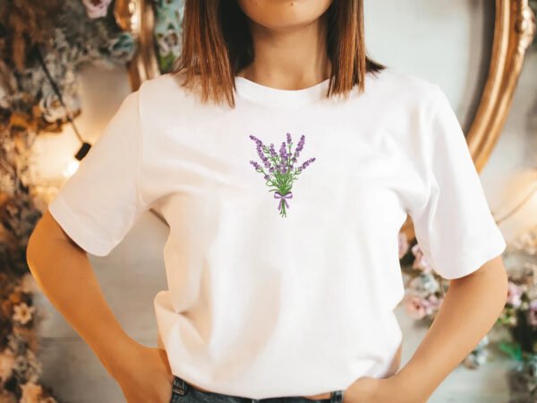 Lavender flowers Bouquet Embroidery Design - 5 Sizes - Image 2