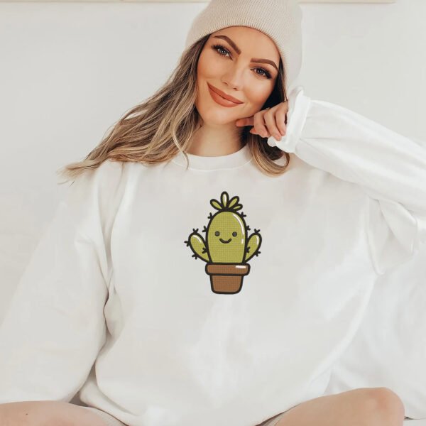 Cute Cactus Plant Embroidery Design - 5 Sizes - Image 2