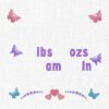 Baby Birth Announcement Butterfly Template Embroidery - 4 Sizes - Image 3