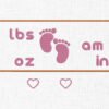Baby Birth Announcement Template Embroidery - 4 Sizes - Image 2
