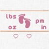 Baby Birth Announcement Template Embroidery - 4 Sizes - Image 3