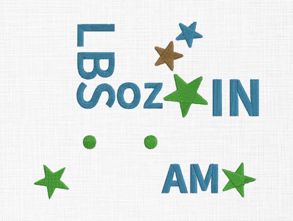 Baby Birth Stars Template Embroidery Design- 5 Sizes - Image 2
