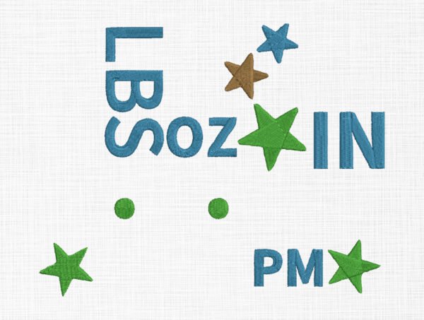 Baby Birth Stars Template Embroidery Design- 5 Sizes - Image 3