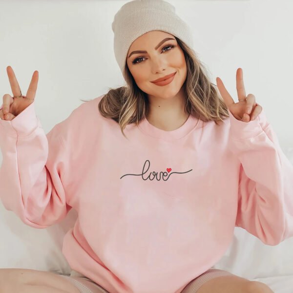 Love & Heart Text Embroidery Design - 5 Sizes - Image 3