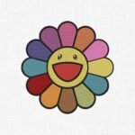Rainbow Smiley Flower Embroidery Design - 5 Sizes
