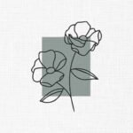 Line Art Flower Embroidery Design - 5 Sizes