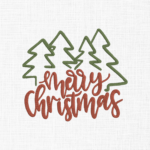Merry Christmas Trees Embroidery Design - 5 Sizes