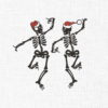 Dancing Christmas Skeletons Embroidery Design - 5 Sizes